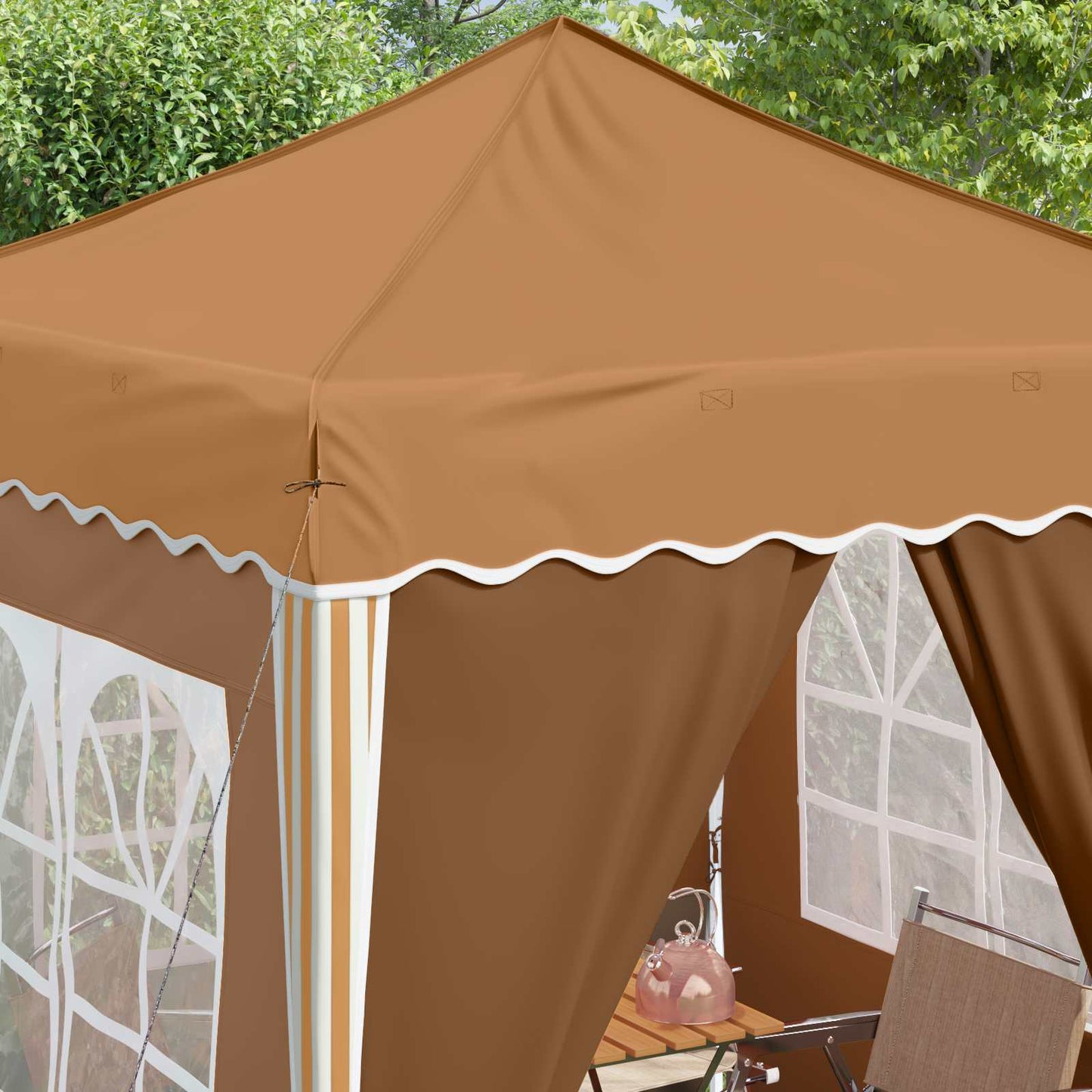 Pop-up Festtelt 195 x 195 x 245 cm Beige Oxford Stoff