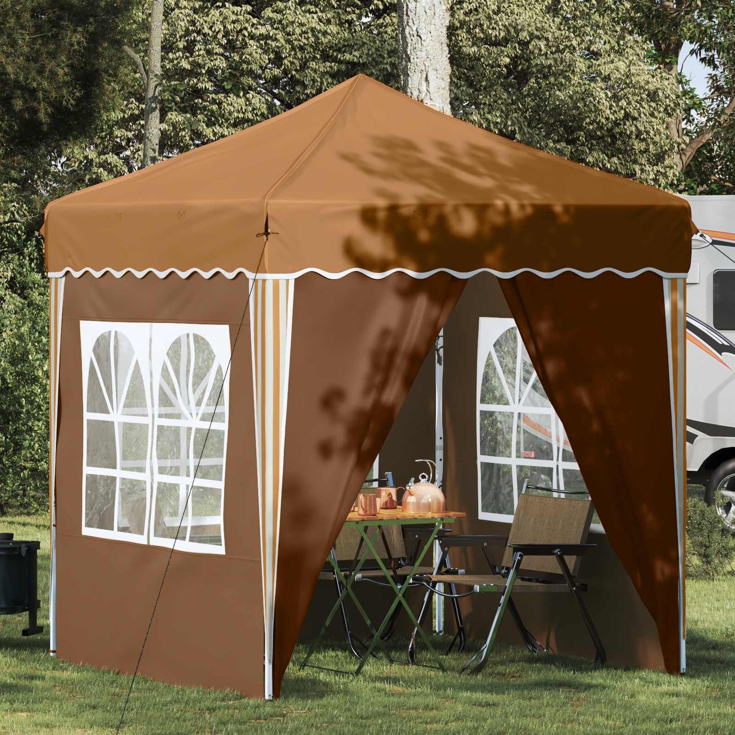 Pop-up Festtelt 195 x 195 x 245 cm Beige Oxford Stoff