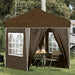 Pop-up Festtelt 195 x 195 x 245 cm Gråbrun Oxford Stoff