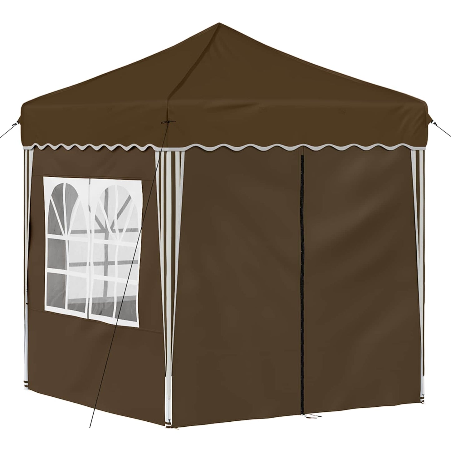 Pop-up Festtelt 195 x 195 x 245 cm Gråbrun Oxford Stoff