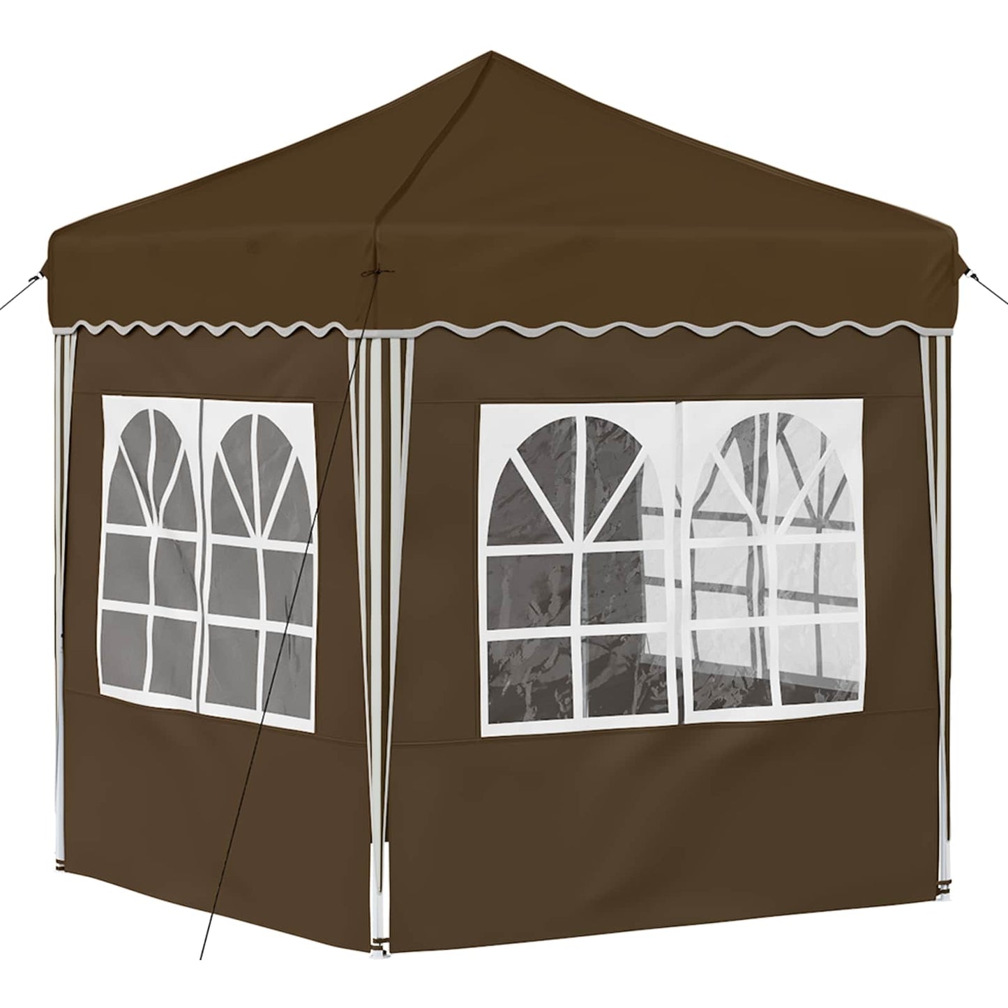 Pop-up Festtelt 195 x 195 x 245 cm Gråbrun Oxford Stoff