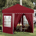 Pop-up Festtelt 195 x 195 x 245 cm Burgunder Oxford Stoff