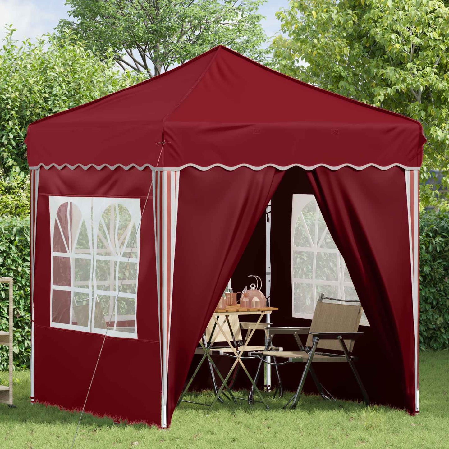 Pop-up Festtelt 195 x 195 x 245 cm Burgunder Oxford Stoff
