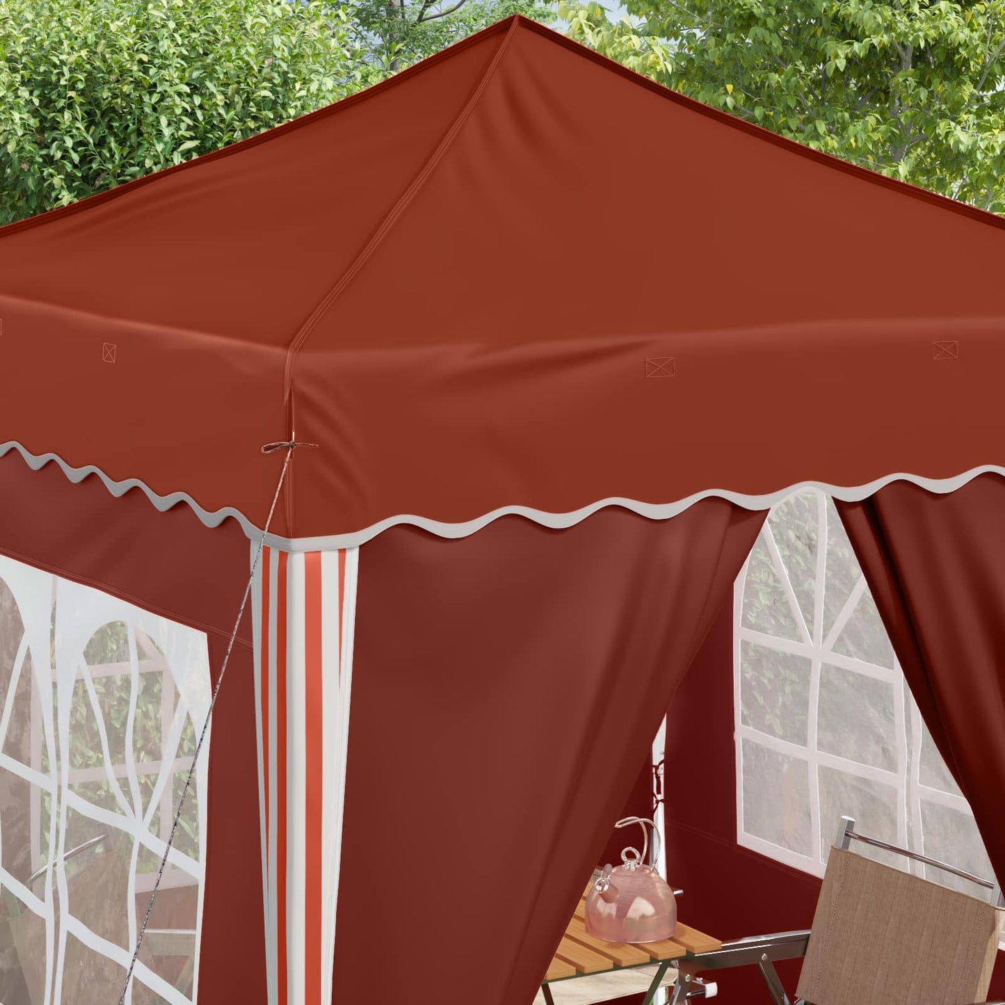 Pop-up Festtelt 195 x 195 x 245 cm Terrakotta Oxford Stoff