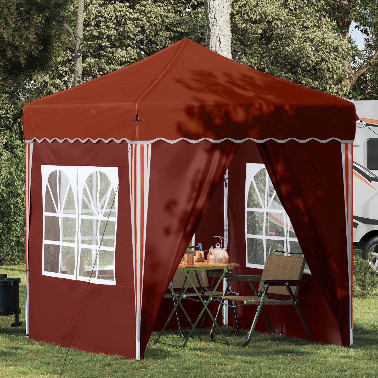 Pop-up Festtelt 195 x 195 x 245 cm Terrakotta Oxford Stoff
