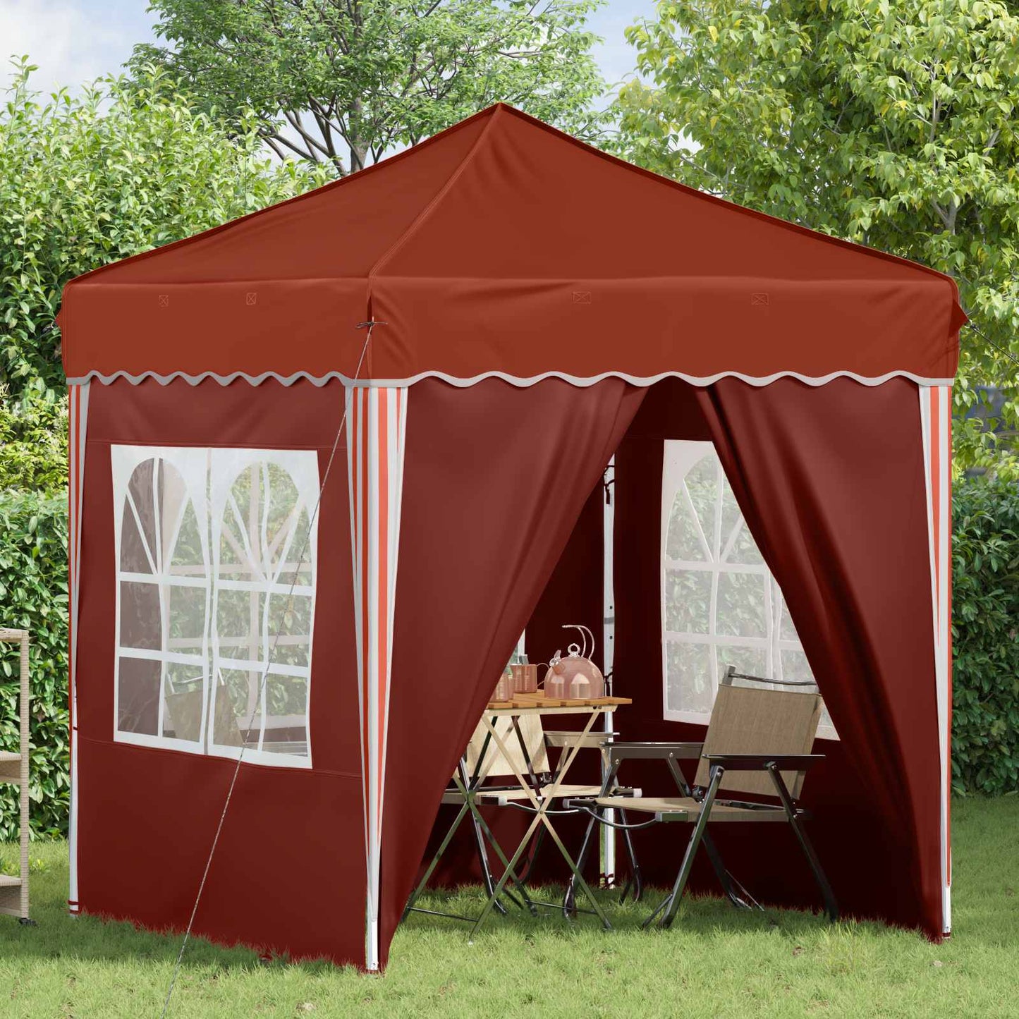 Pop-up Festtelt 195 x 195 x 245 cm Terrakotta Oxford Stoff
