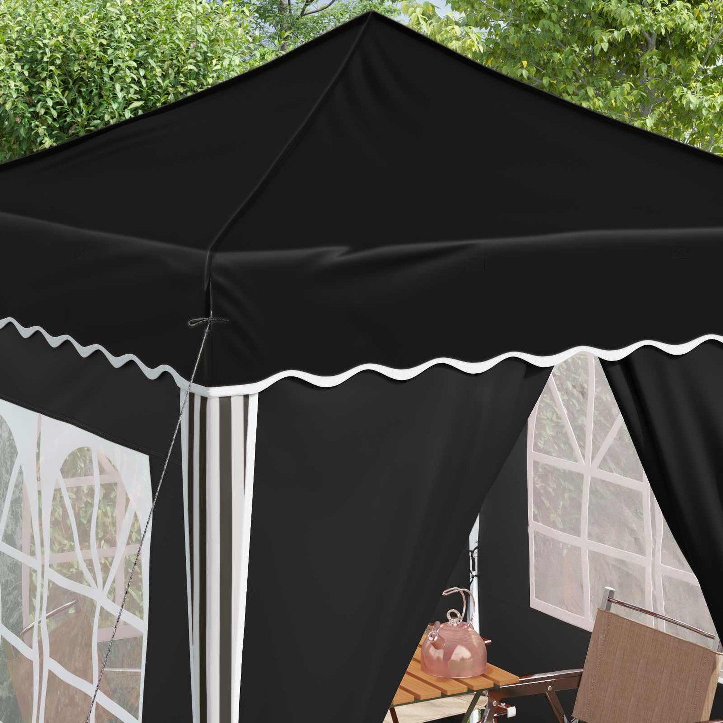 Pop-up Festtelt 195 x 195 x 245 cm Svart Oxford Stoff