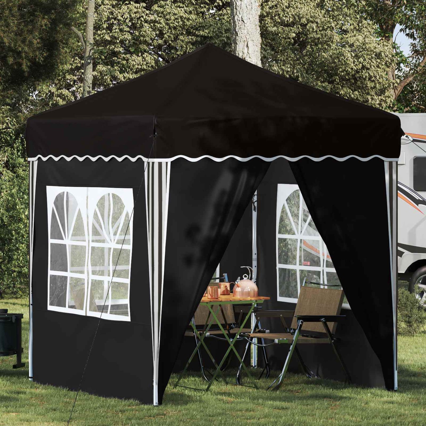 Pop-up Festtelt 195 x 195 x 245 cm Svart Oxford Stoff