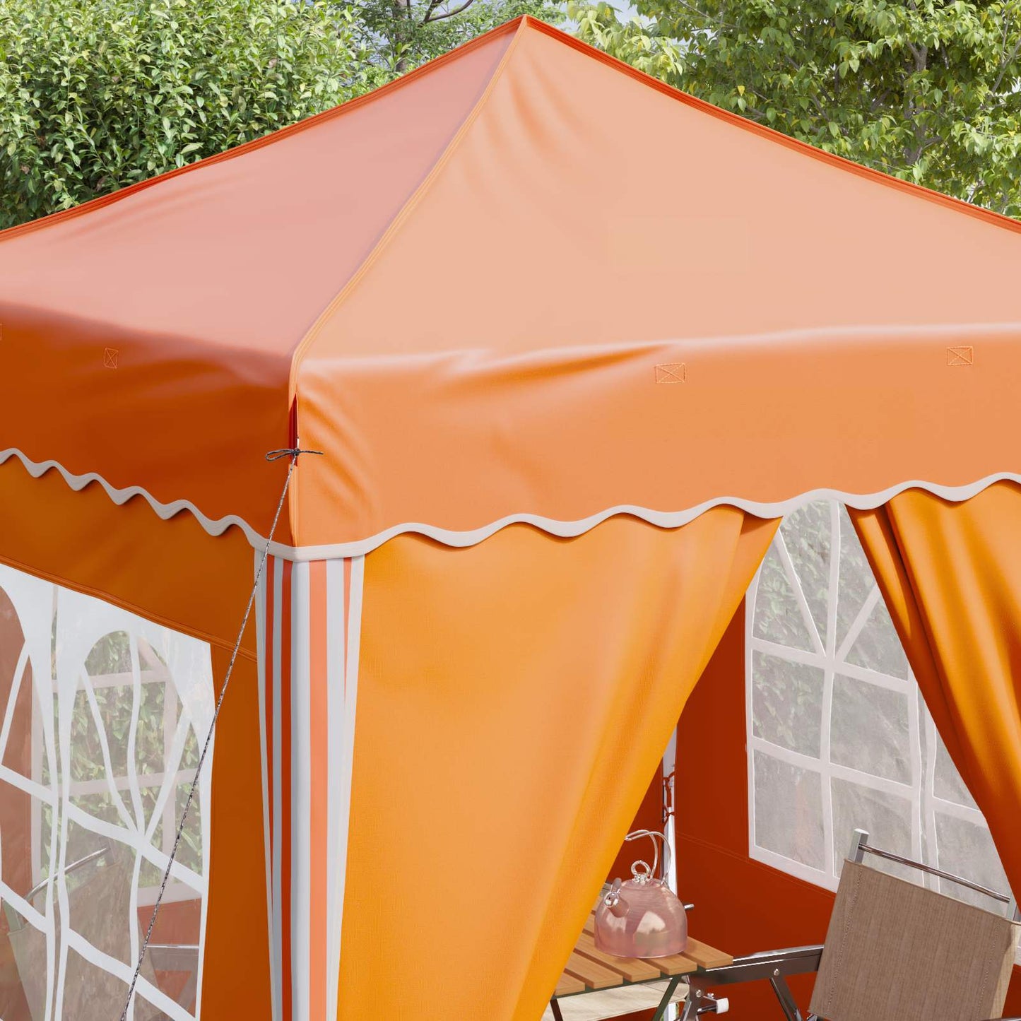 Pop-up Festtelt 195 x 195 x 245 cm Oransje Oxford Stoff