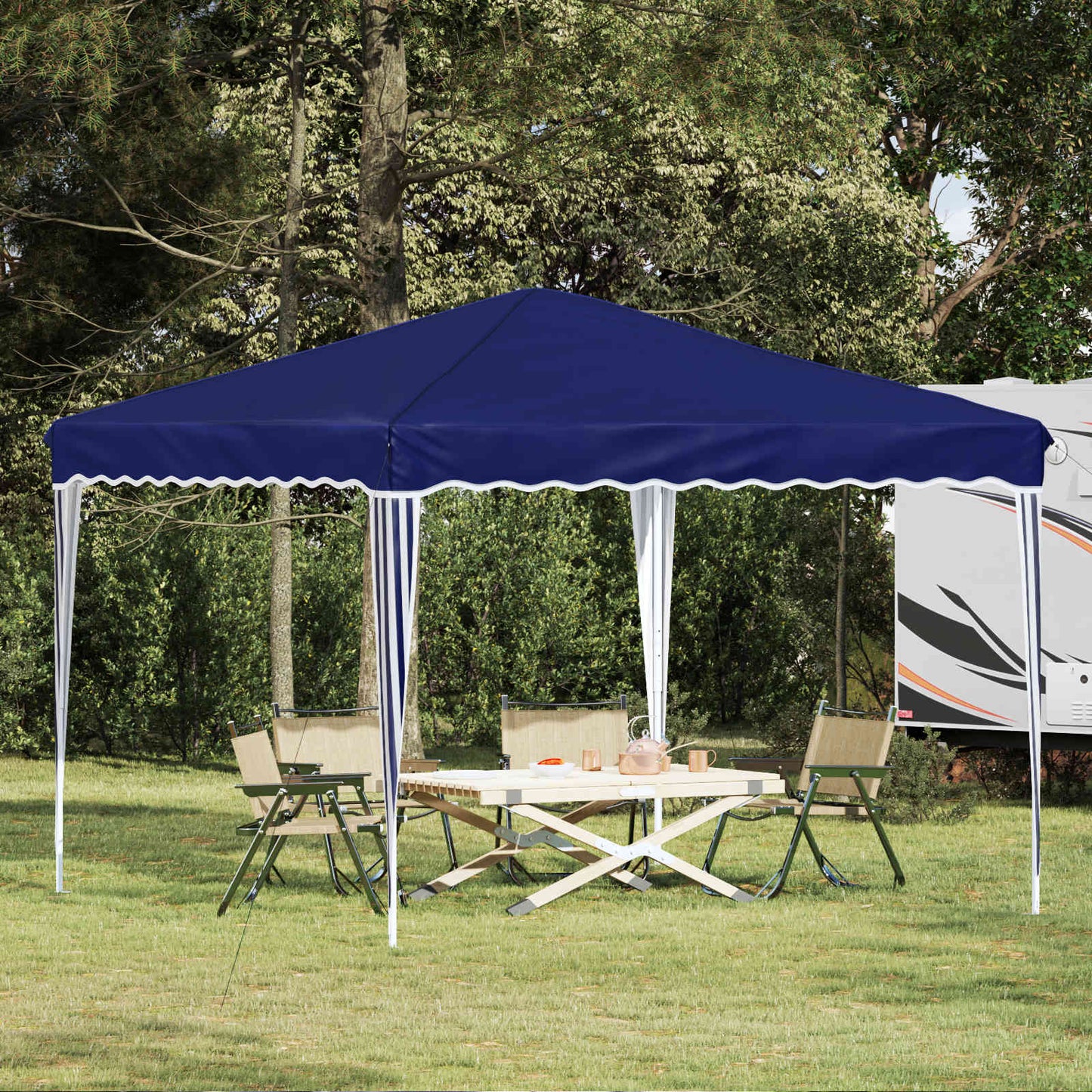 Pop-up Festtelt 288 x 288 x 245 cm Blå Oxford Stoff