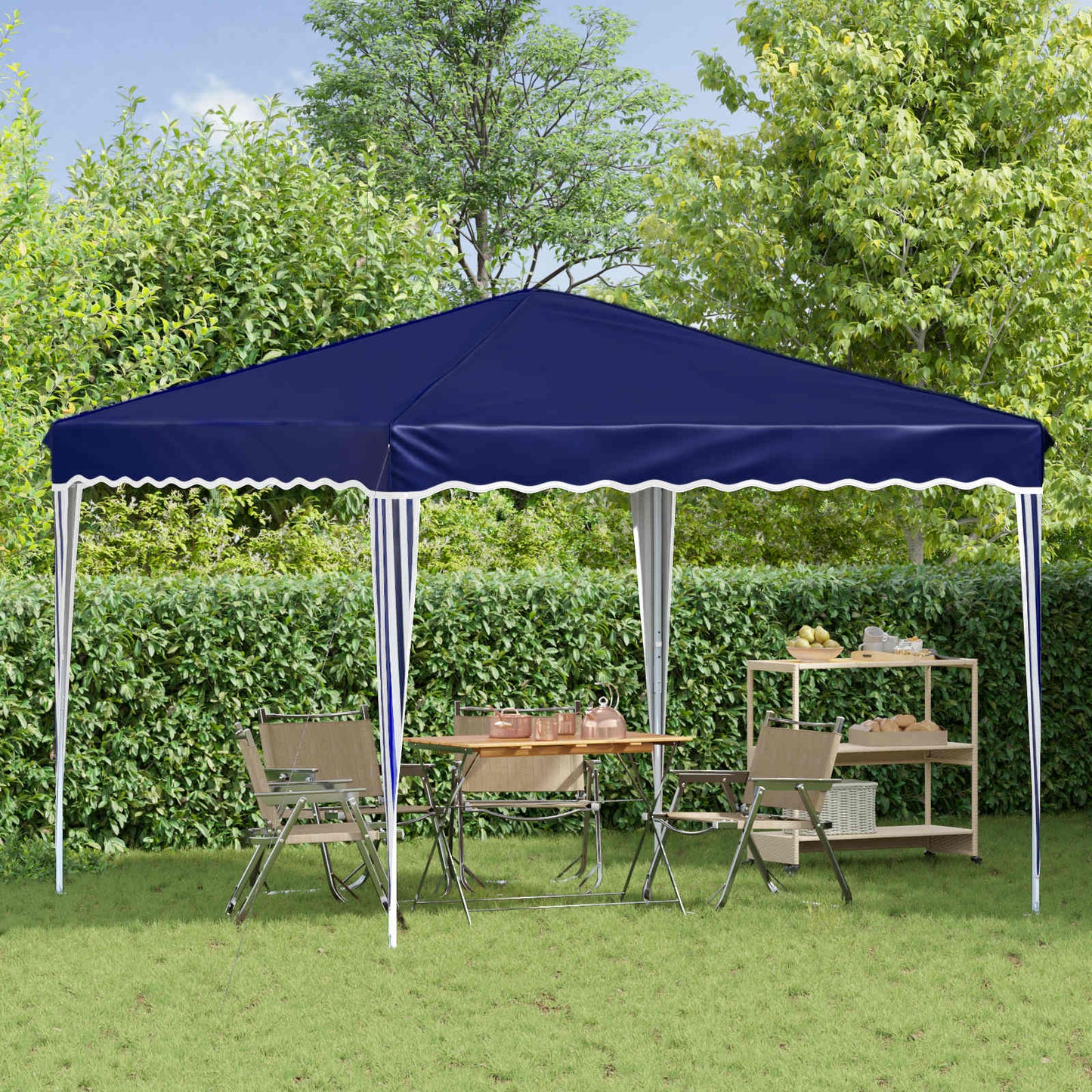 Pop-up Festtelt 288 x 288 x 245 cm Blå Oxford Stoff