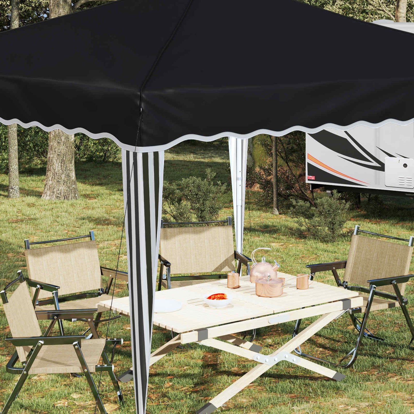 Pop-up Festtelt 288 x 288 x 245 cm Antrasitt Oxford Stoff