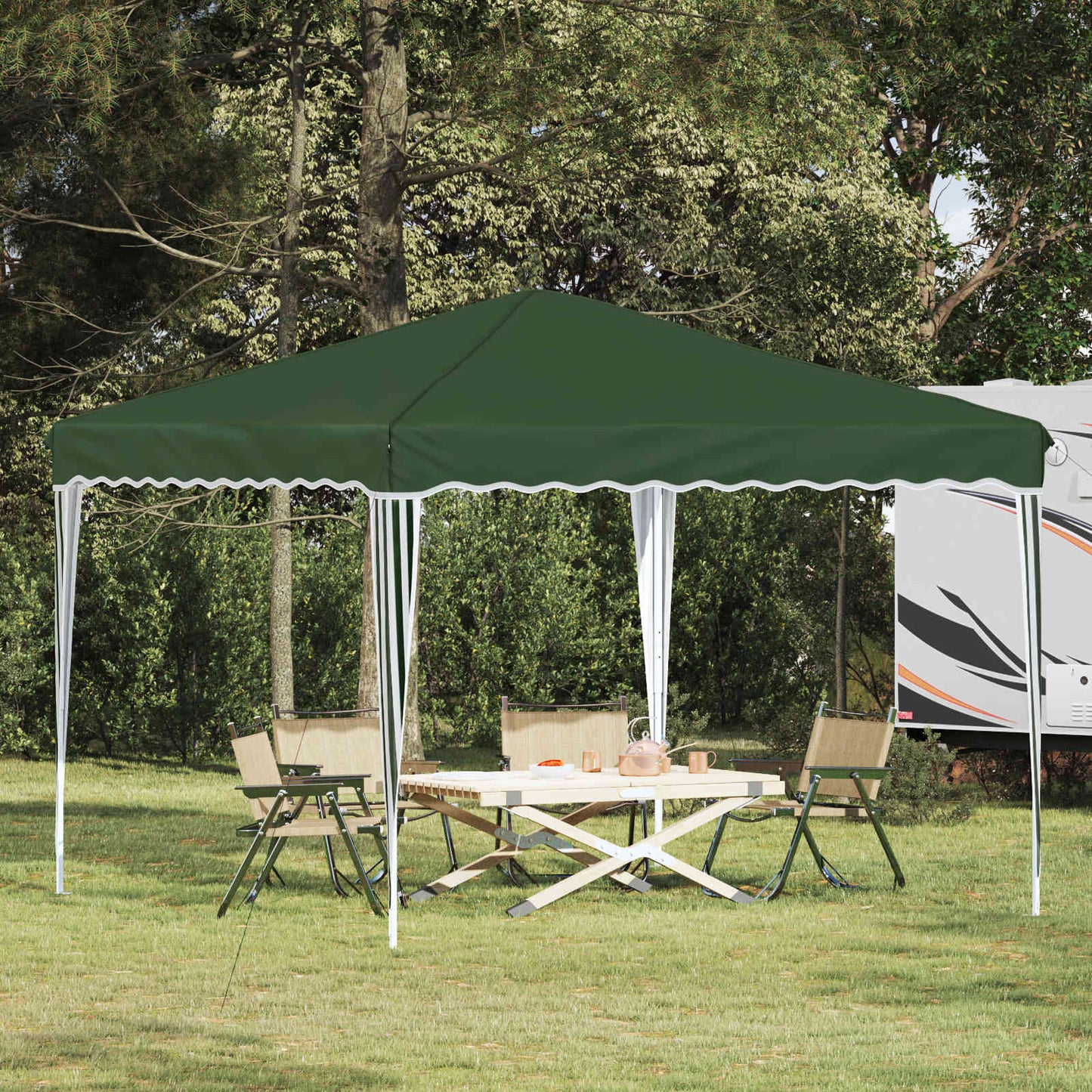 Pop-up Festtelt 288 x 288 x 245 cm Grønn Oxford Stoff