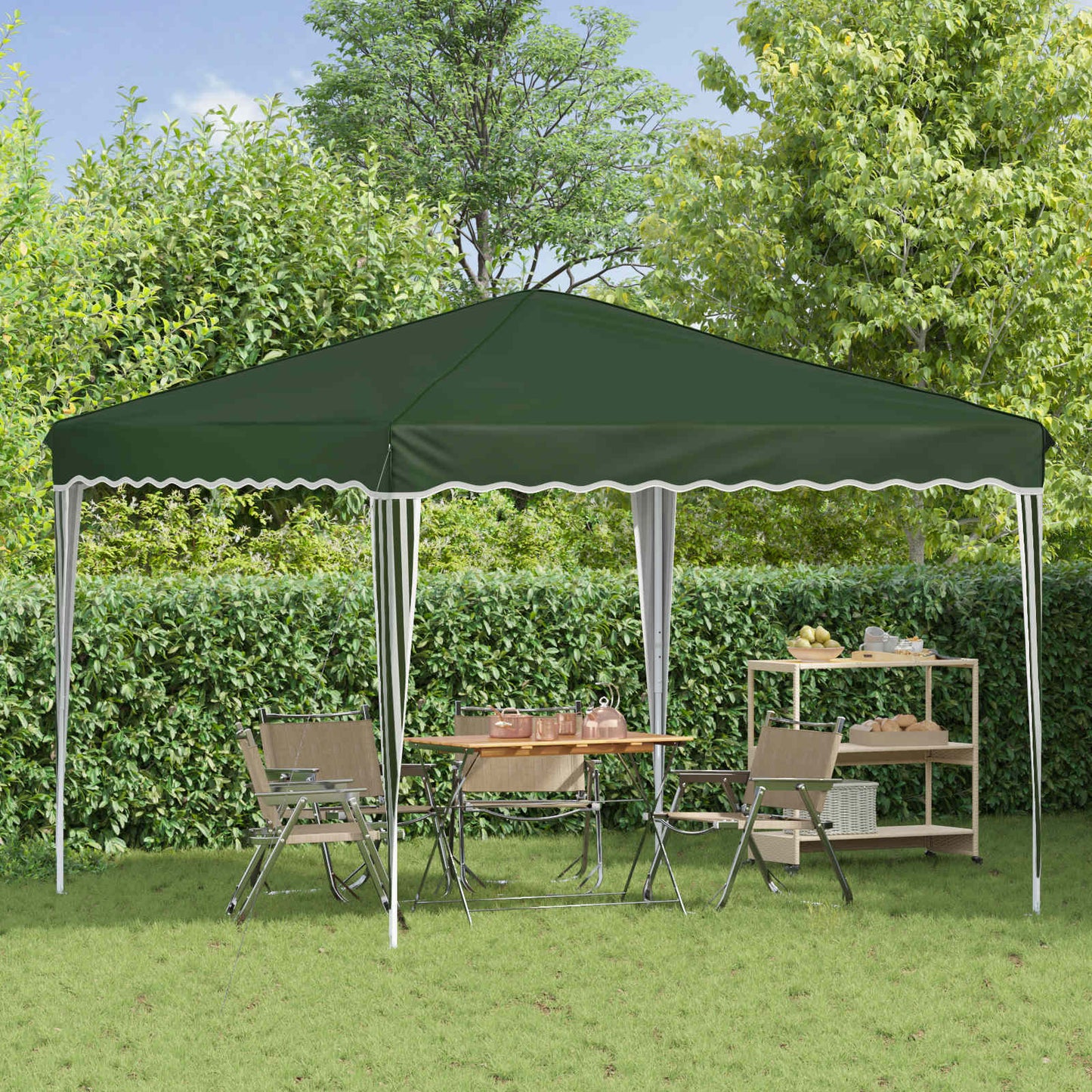 Pop-up Festtelt 288 x 288 x 245 cm Grønn Oxford Stoff
