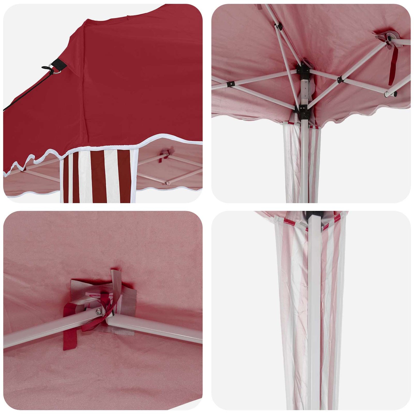Pop-up Festtelt 288 x 288 x 245 cm Burgunder Oxford Stoff