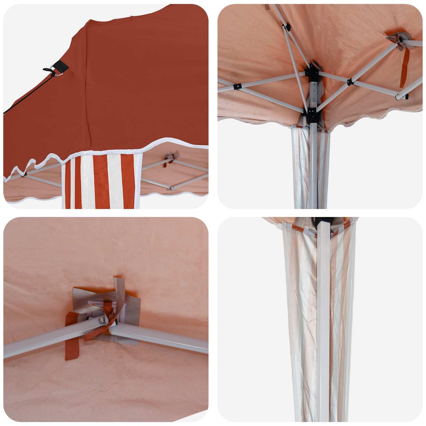 Pop-up Festtelt 288 x 288 x 245 cm Terrakotta Oxford Stoff