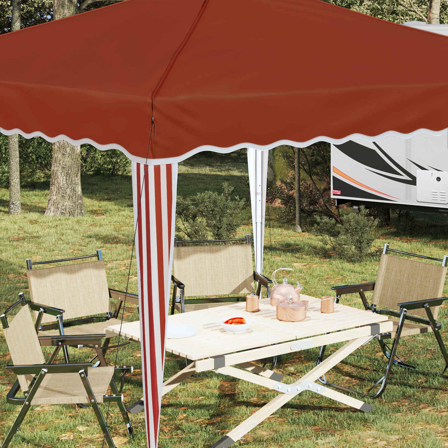 Pop-up Festtelt 288 x 288 x 245 cm Terrakotta Oxford Stoff