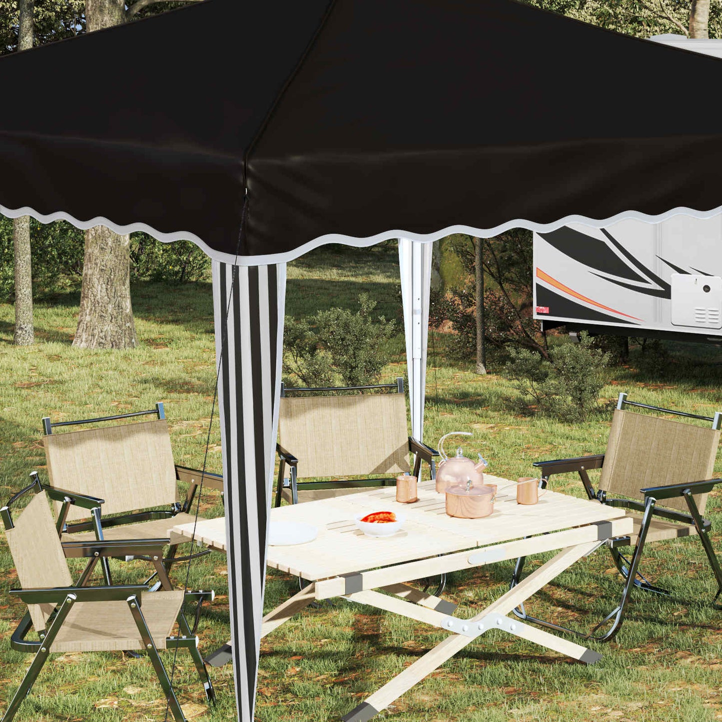 Pop-up Festtelt 288 x 288 x 245 cm Svart Oxford Stoff