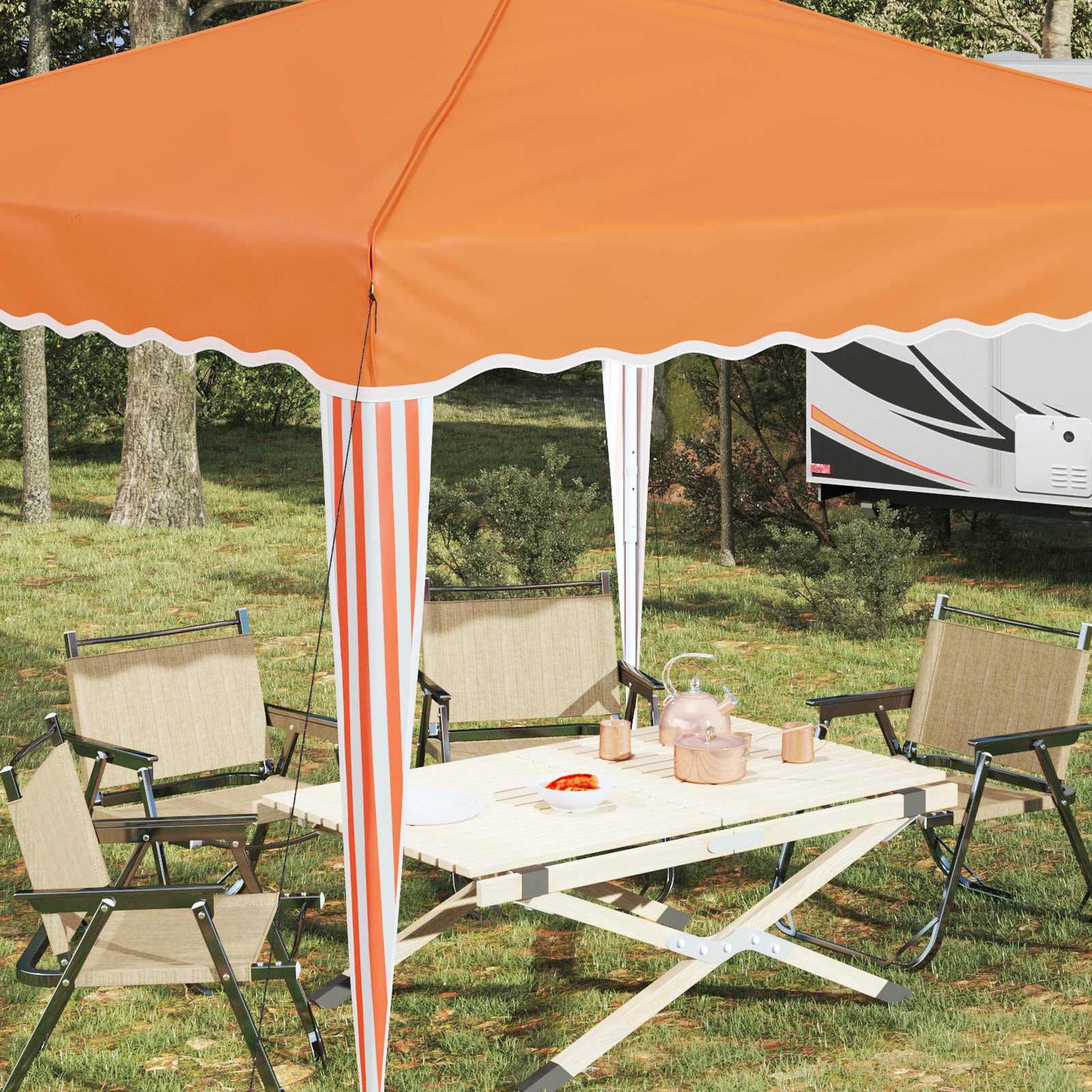 Pop-up Festtelt 288 x 288 x 245 cm Oransje Oxford Stoff