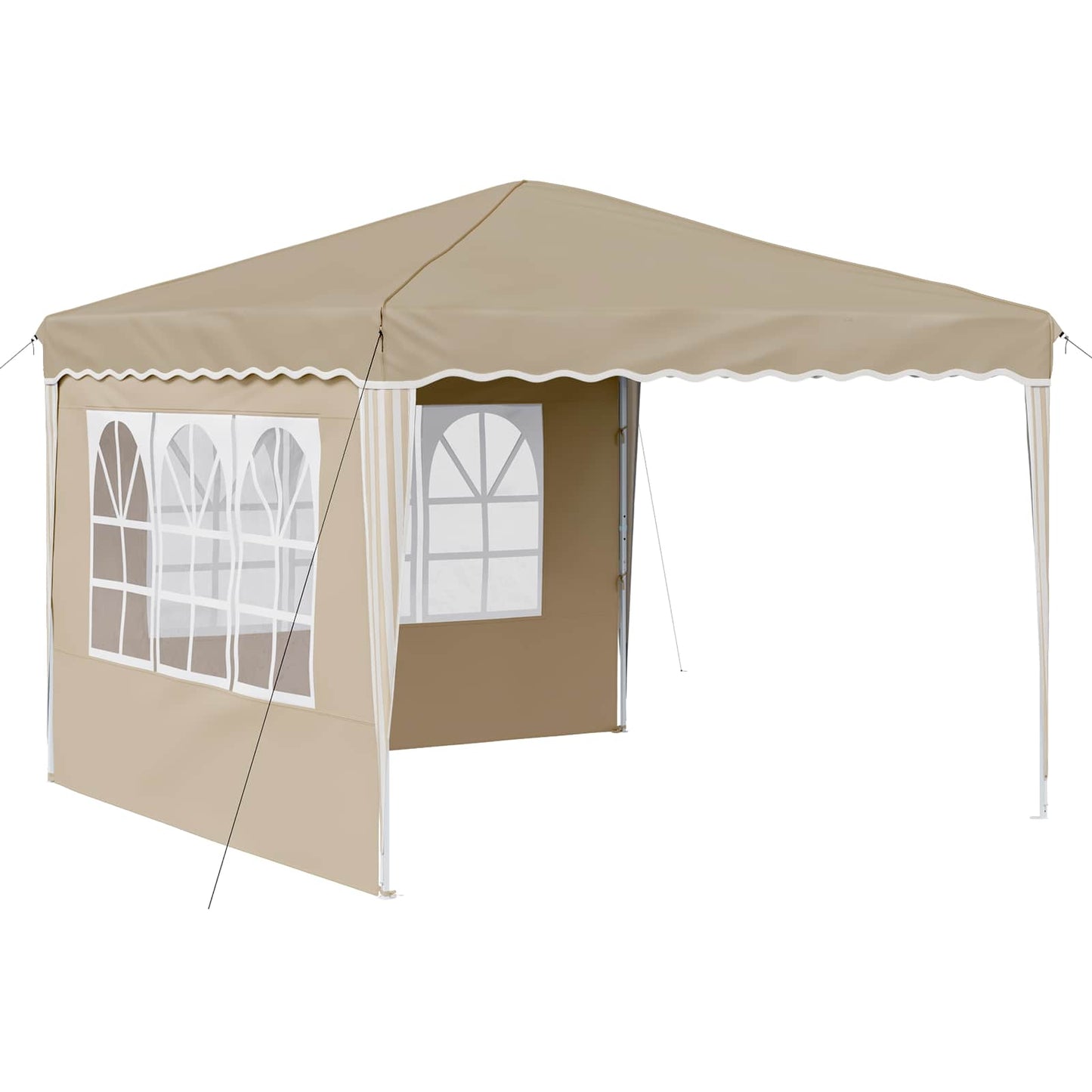 Pop-up Festtelt 288 x 288 x 245 cm Krem Oxford Stoff