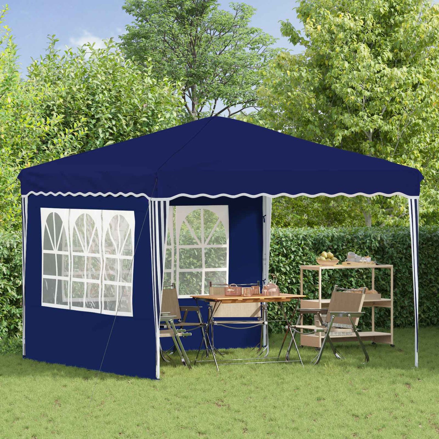 Pop-up Festtelt 288 x 288 x 245 cm Blå Oxford Stoff