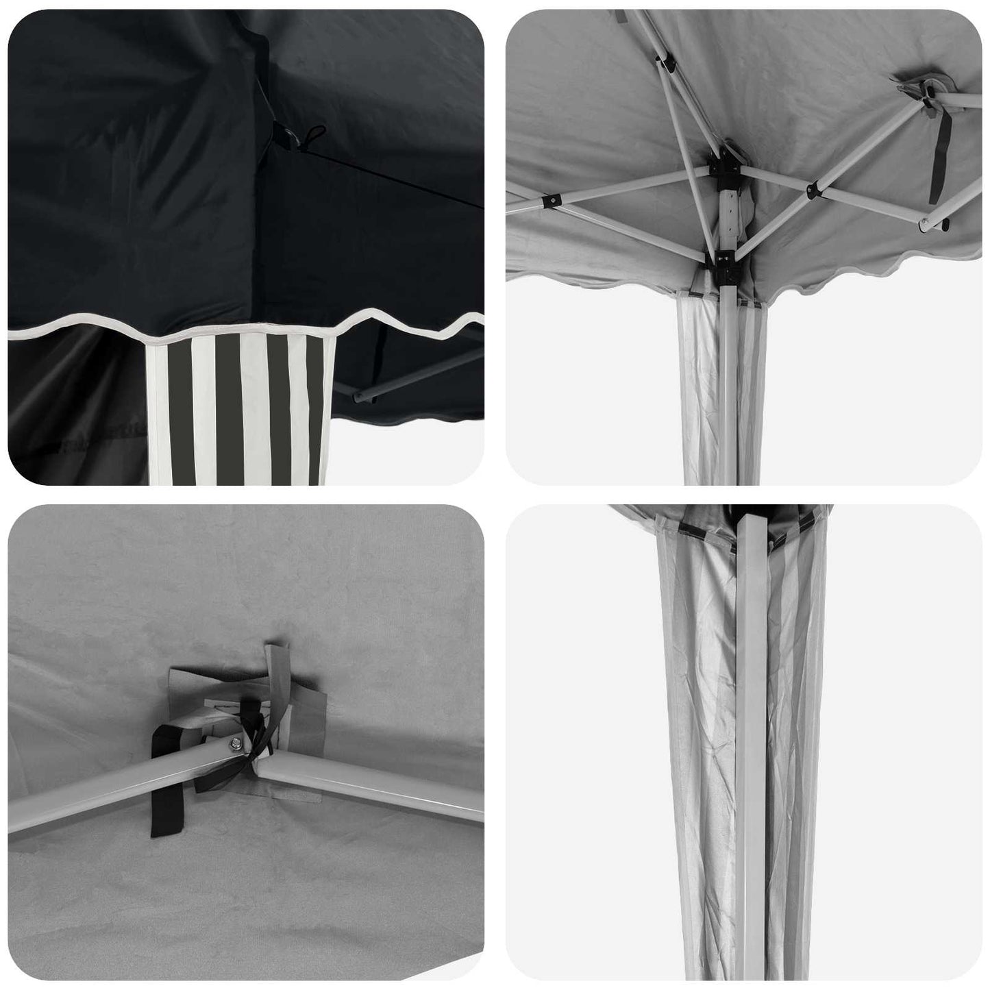 Pop-up Festtelt 288 x 288 x 245 cm Antrasitt Oxford Stoff