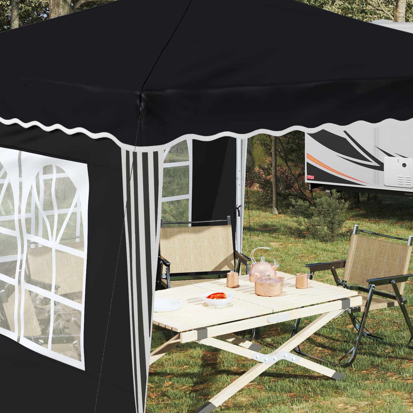 Pop-up Festtelt 288 x 288 x 245 cm Antrasitt Oxford Stoff