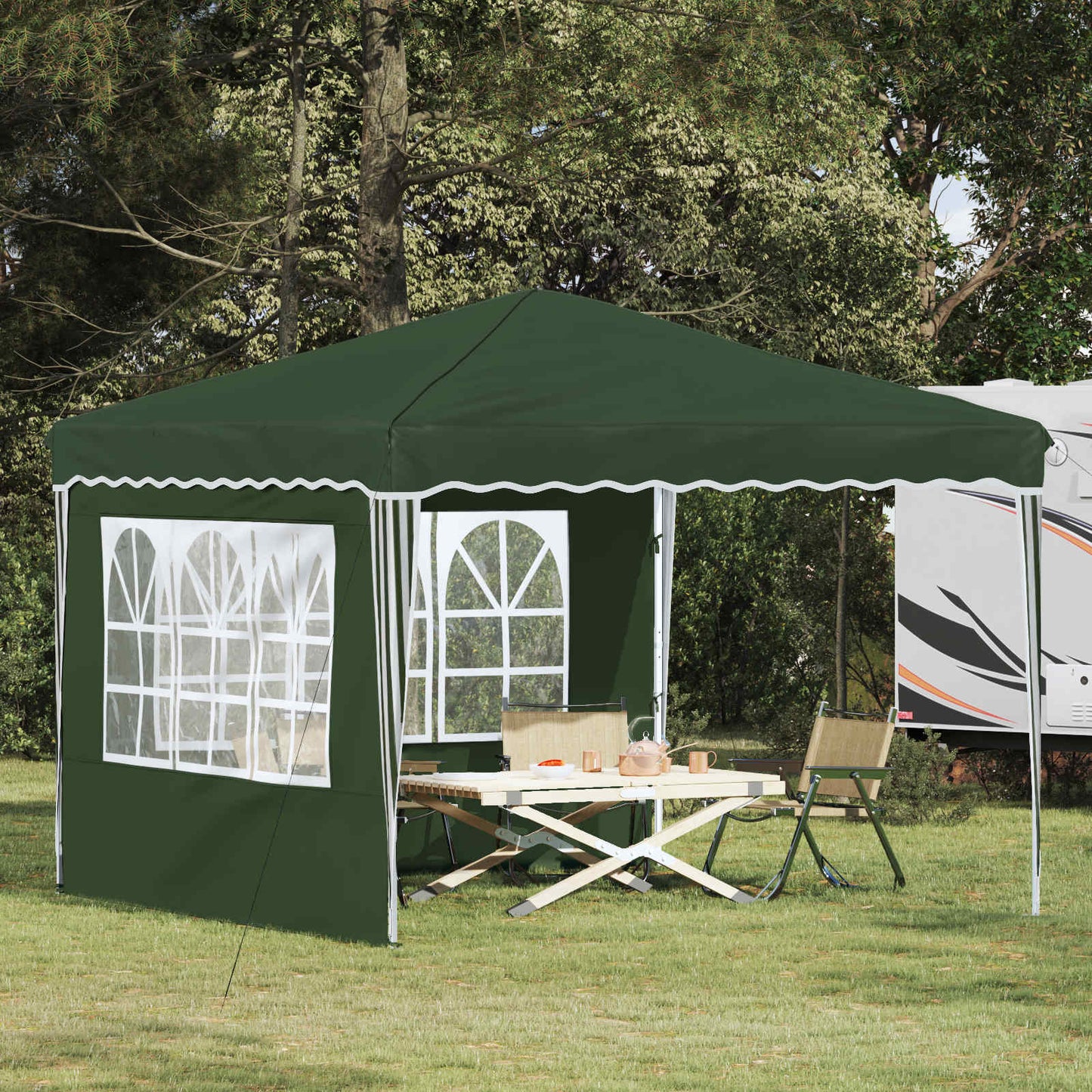 Pop-up Festtelt 288 x 288 x 245 cm Grønn Oxford Stoff