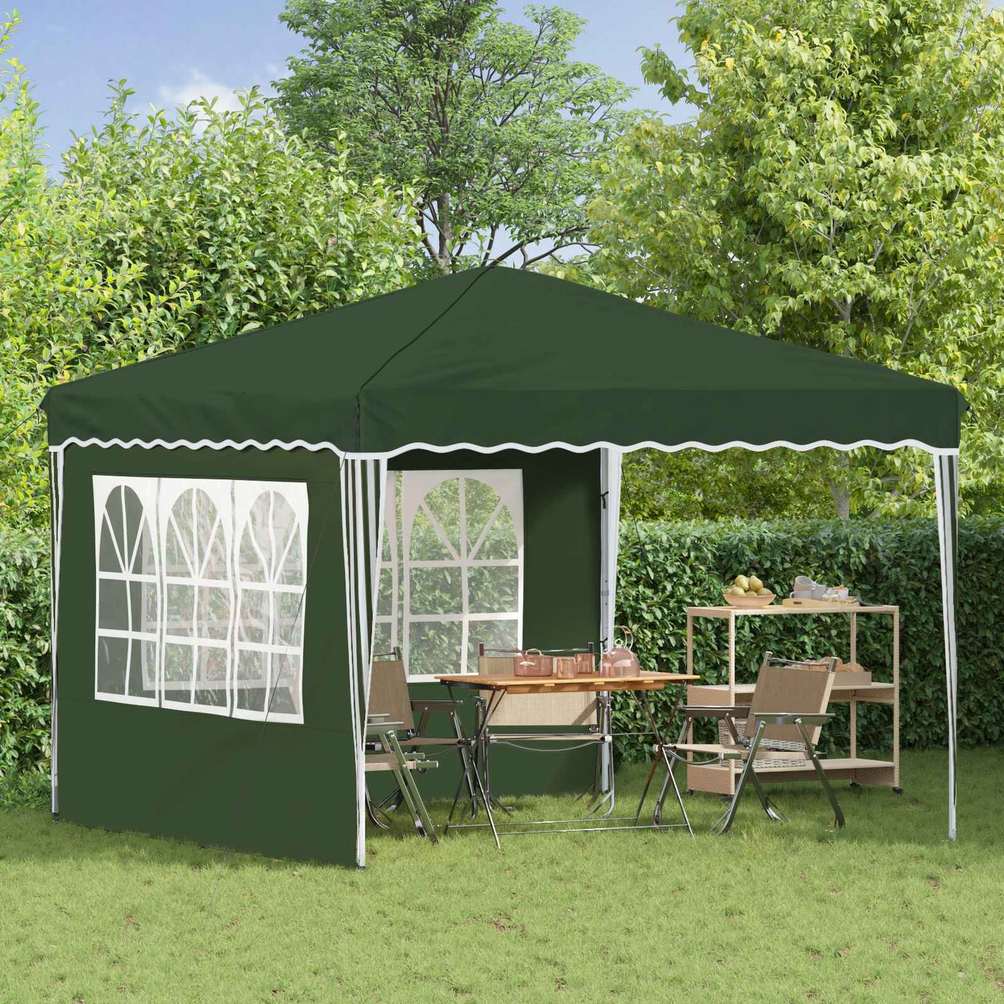 Pop-up Festtelt 288 x 288 x 245 cm Grønn Oxford Stoff