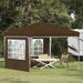 Pop-up Festtelt 288 x 288 x 245 cm Gråbrun Oxford Stoff