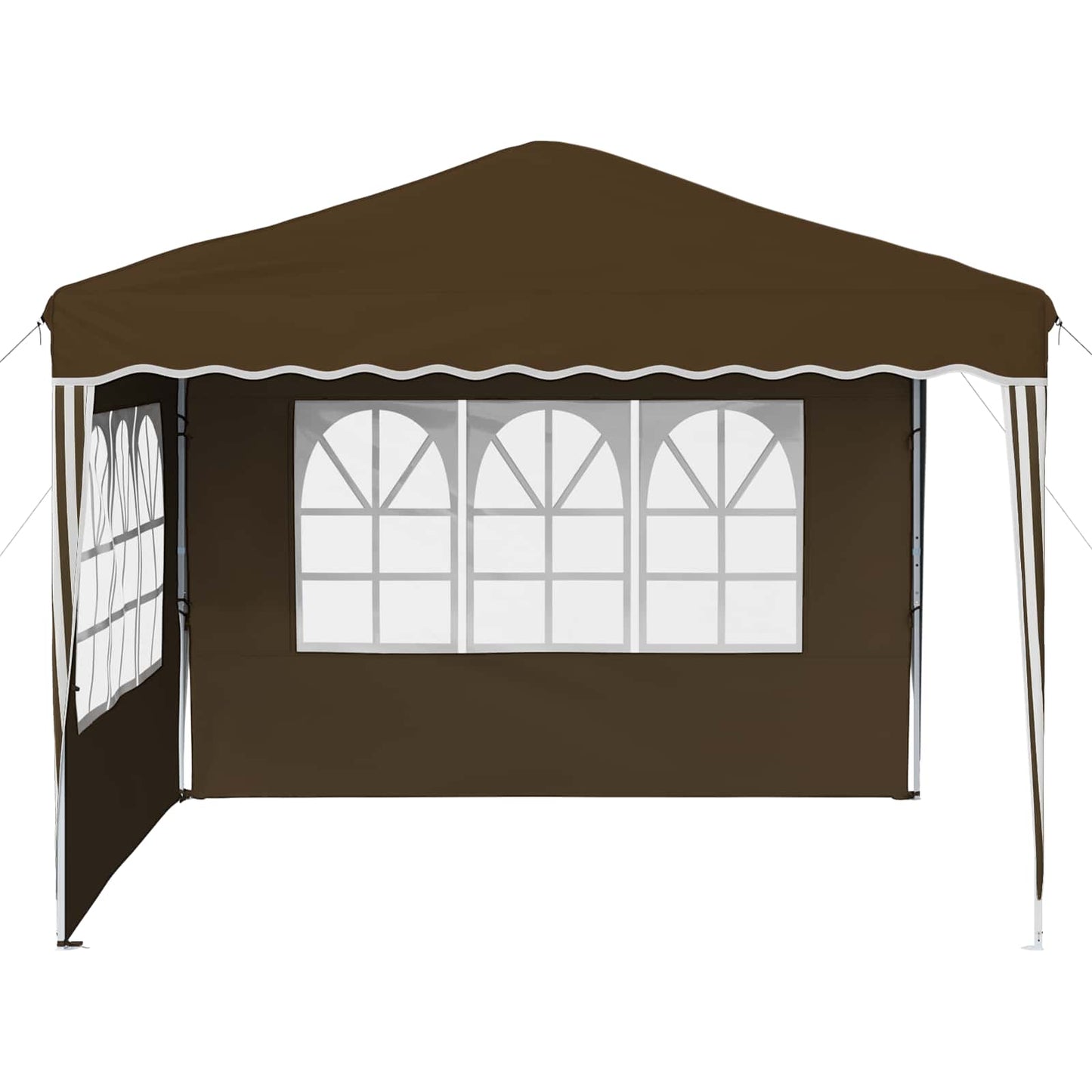 Pop-up Festtelt 288 x 288 x 245 cm Gråbrun Oxford Stoff