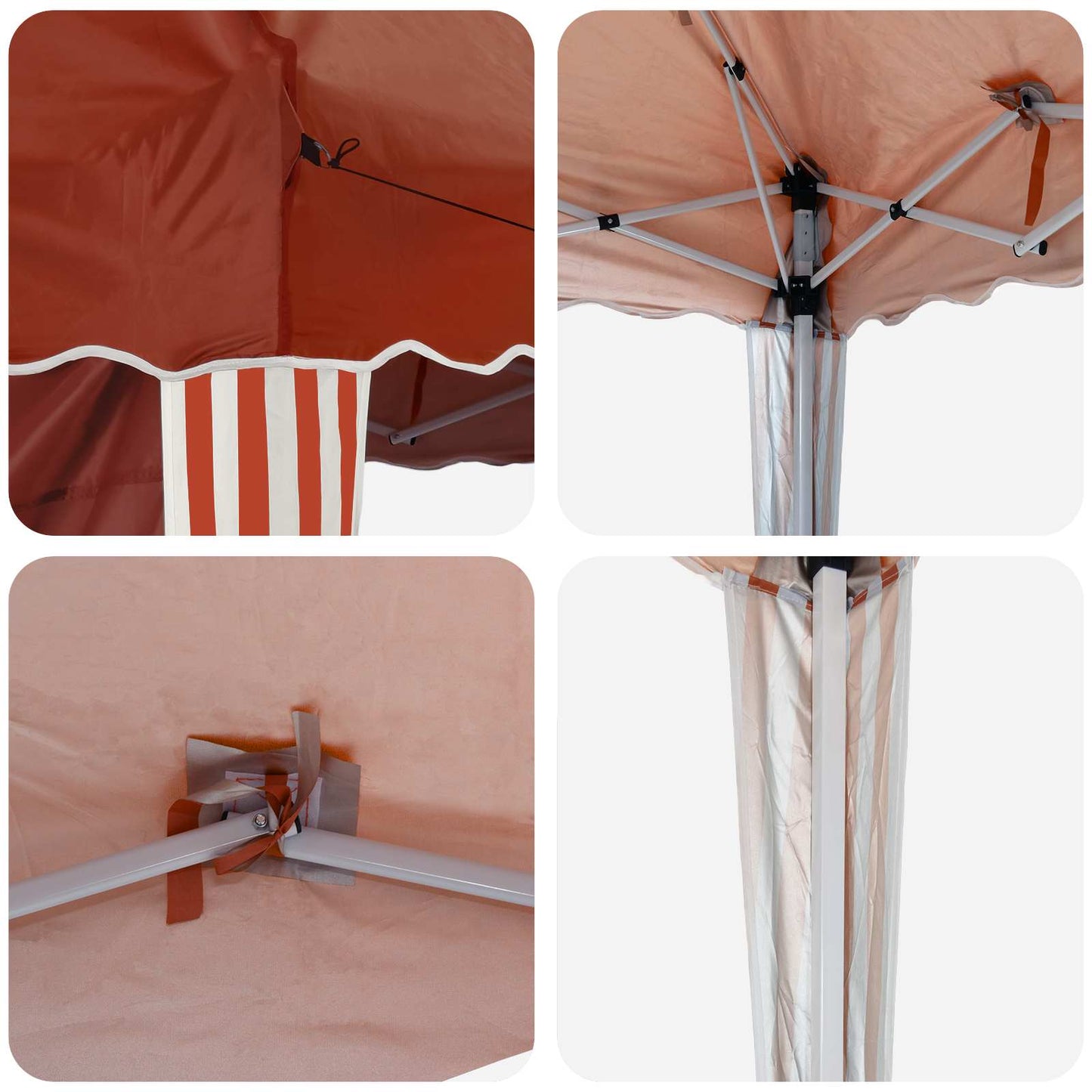 Pop-up Festtelt 288 x 288 x 245 cm Terrakotta Oxford Stoff
