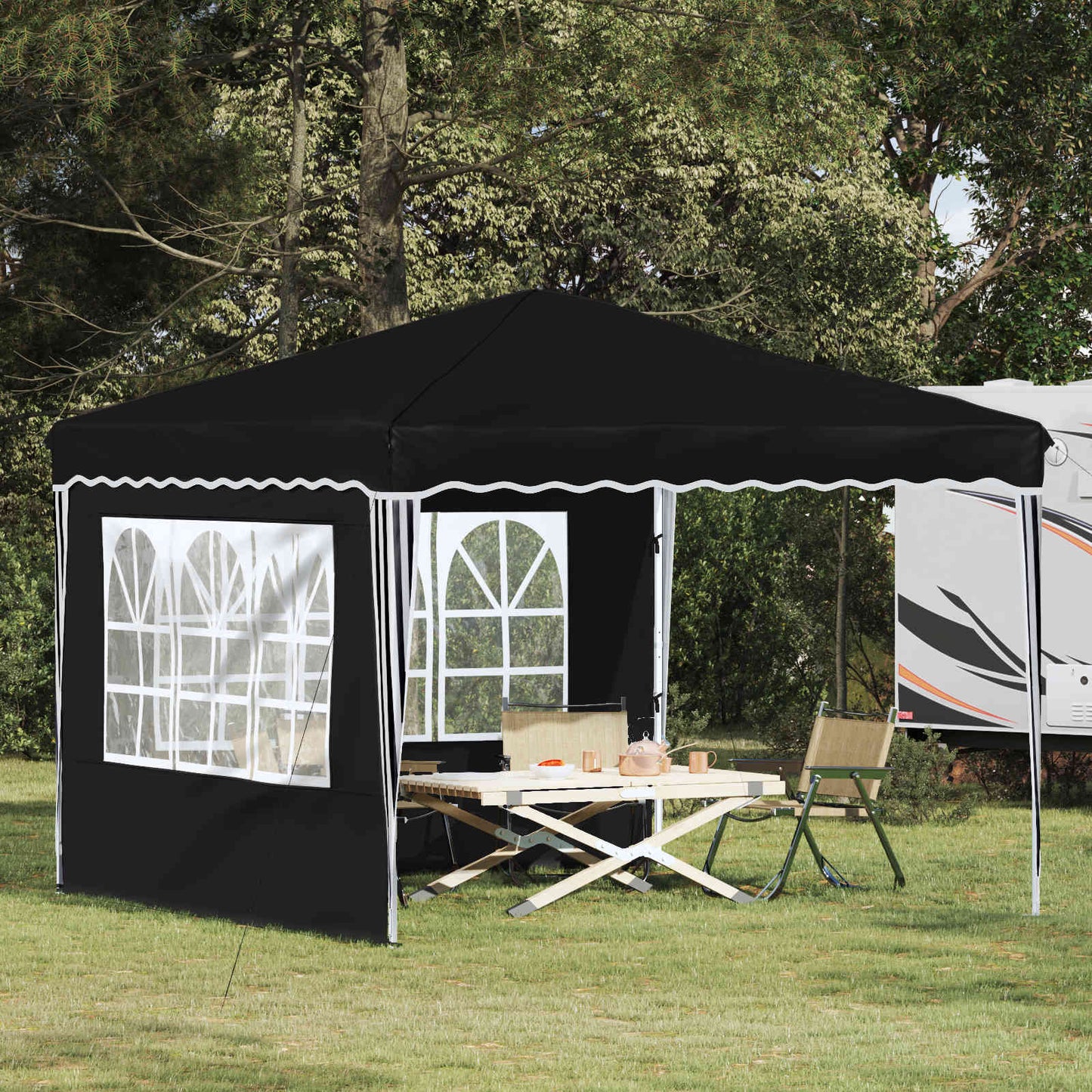 Pop-up Festtelt 288 x 288 x 245 cm Svart Oxford Stoff
