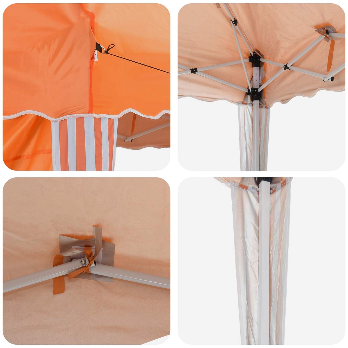 Pop-up Festtelt 288 x 288 x 245 cm Oransje Oxford Stoff