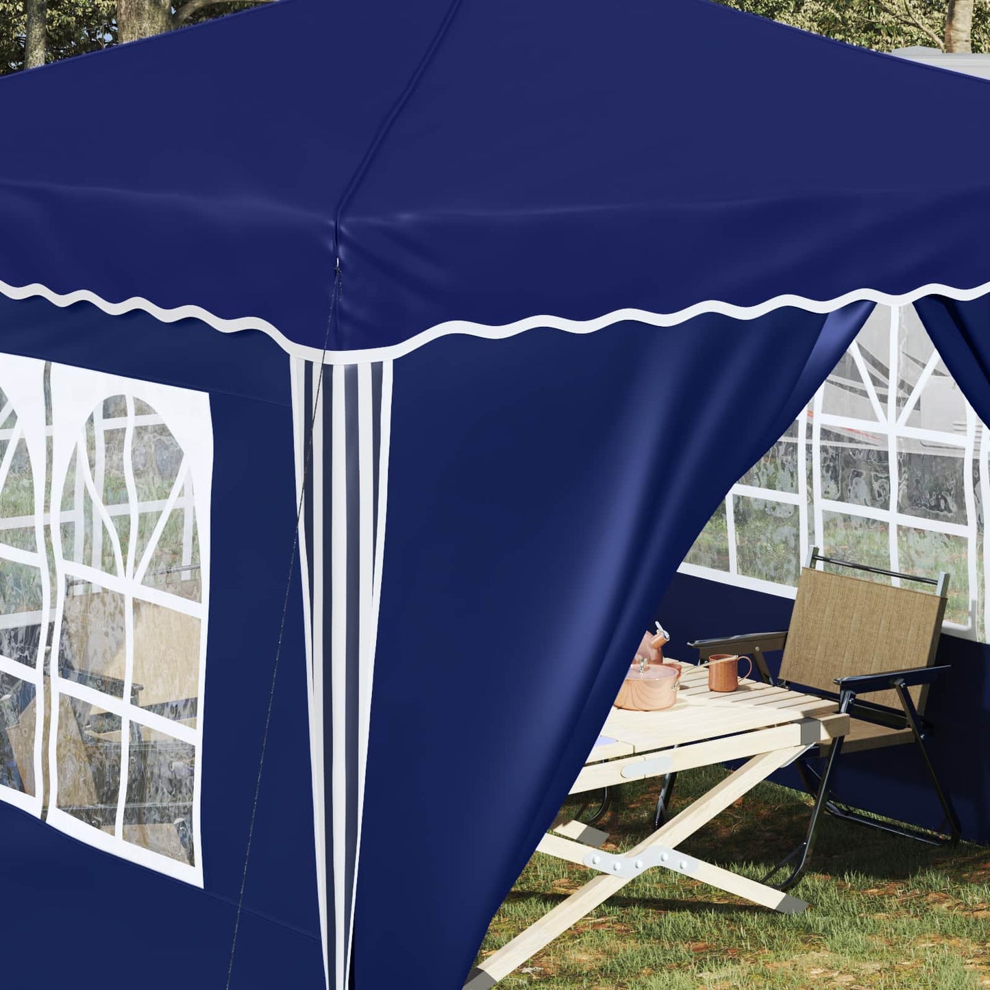 Pop-up Festtelt 288 x 288 x 245 cm Blå Oxford Stoff