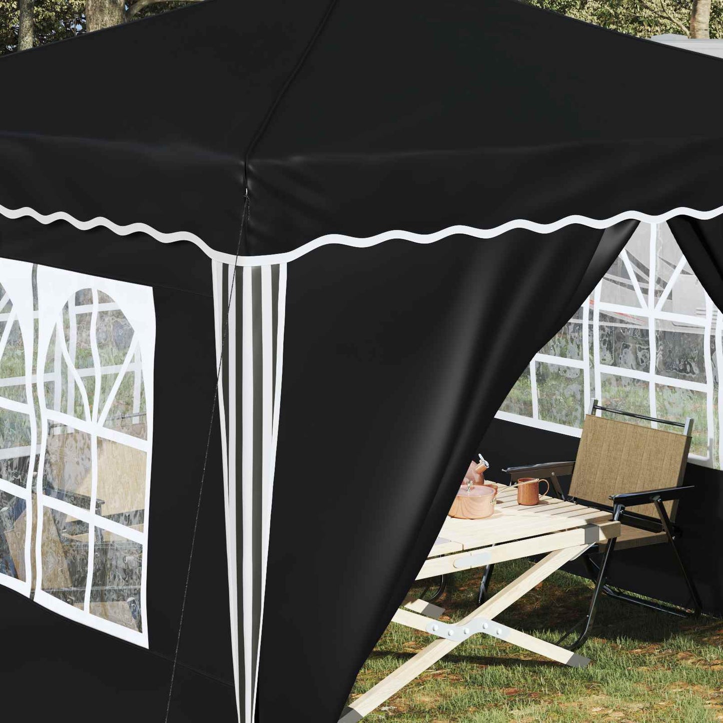 Pop-up Festtelt 288 x 288 x 245 cm Antrasitt Oxford Stoff