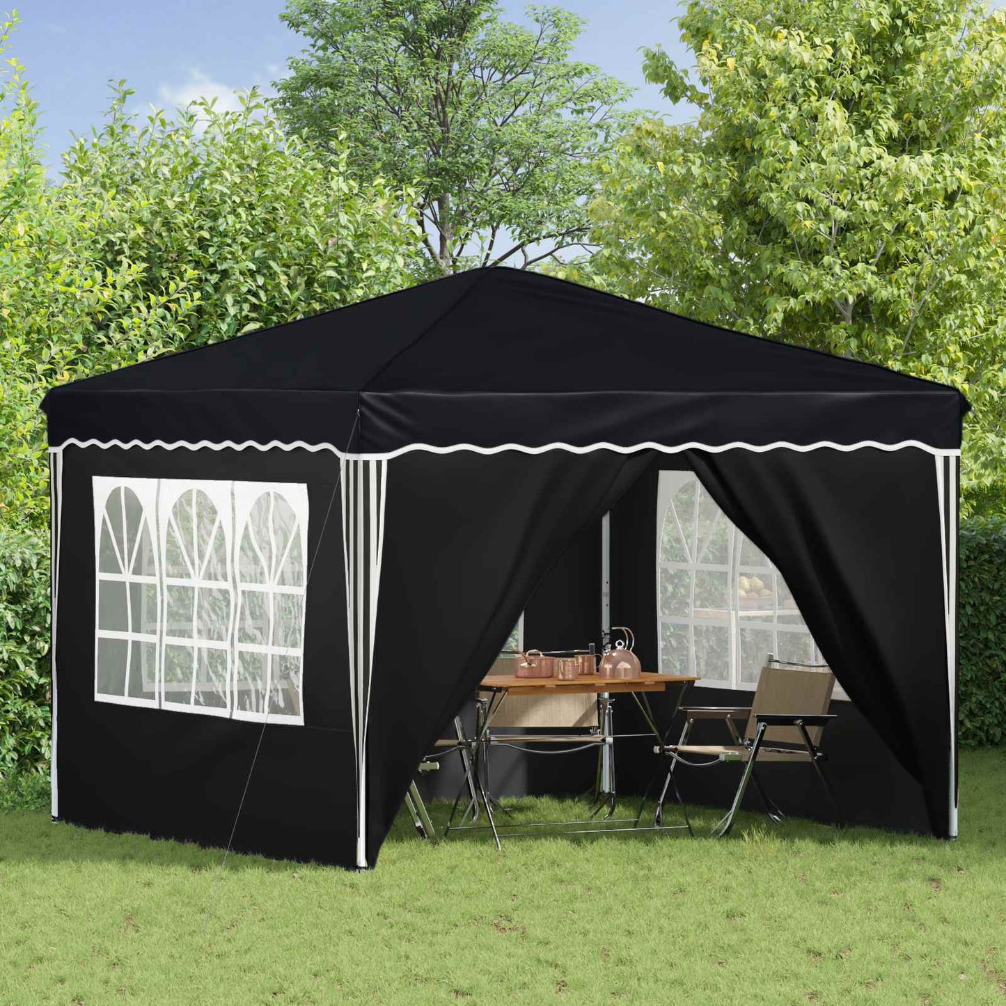 Pop-up Festtelt 288 x 288 x 245 cm Antrasitt Oxford Stoff