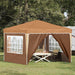 Pop-up Festtelt 288 x 288 x 245 cm Beige Oxford Stoff