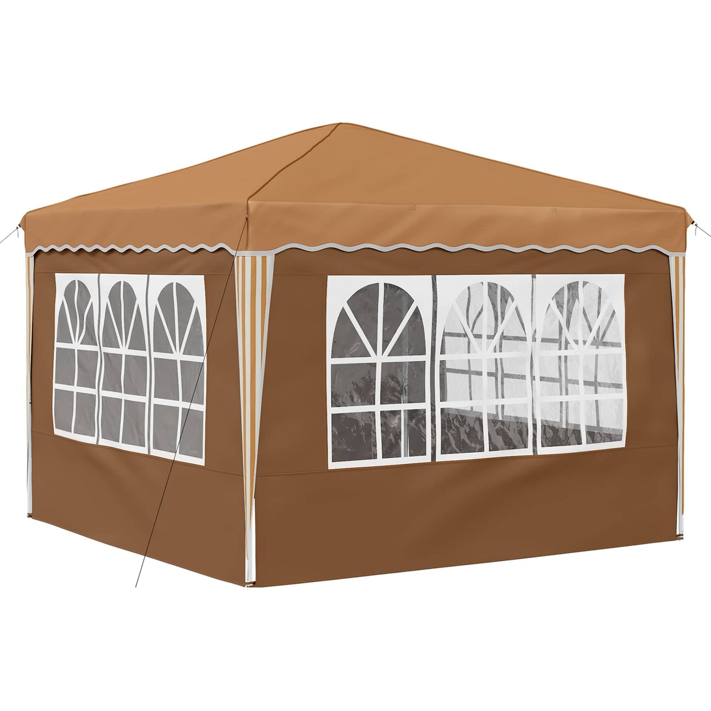 Pop-up Festtelt 288 x 288 x 245 cm Beige Oxford Stoff