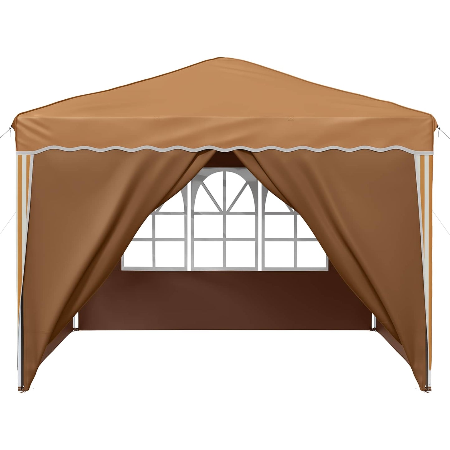 Pop-up Festtelt 288 x 288 x 245 cm Beige Oxford Stoff