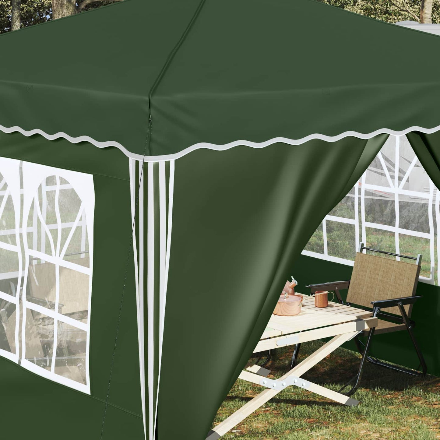 Pop-up Festtelt 288 x 288 x 245 cm Grønn Oxford Stoff
