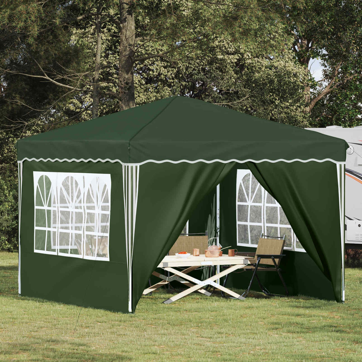 Pop-up Festtelt 288 x 288 x 245 cm Grønn Oxford Stoff