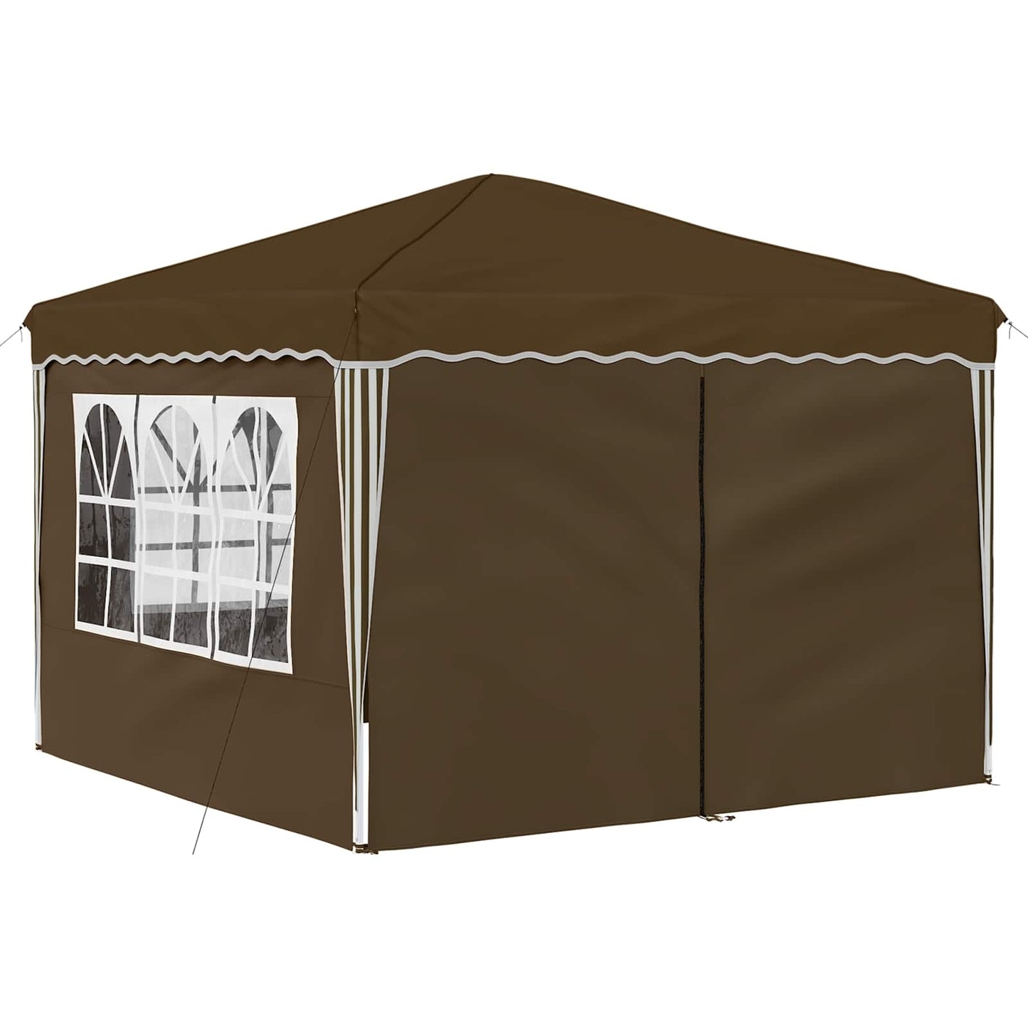 Pop-up Festtelt 288 x 288 x 245 cm Gråbrun Oxford Stoff