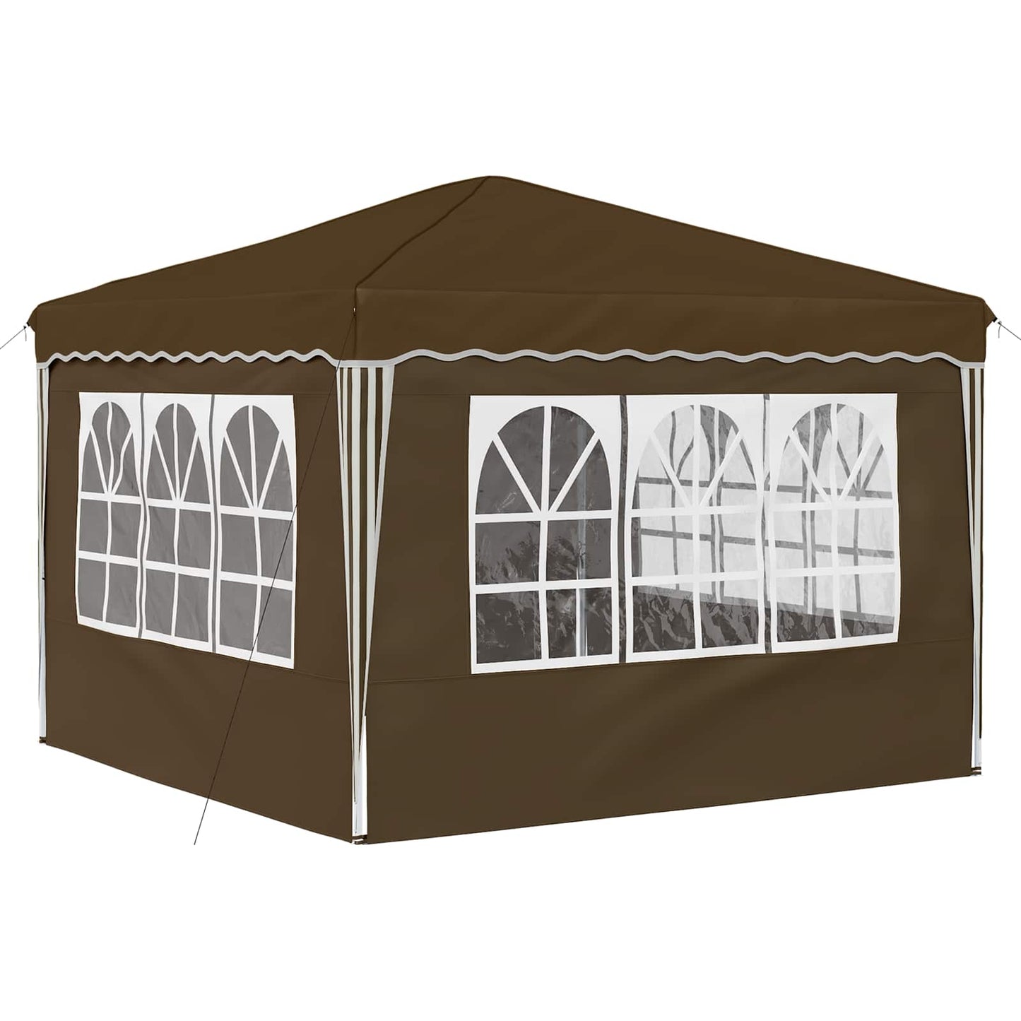 Pop-up Festtelt 288 x 288 x 245 cm Gråbrun Oxford Stoff