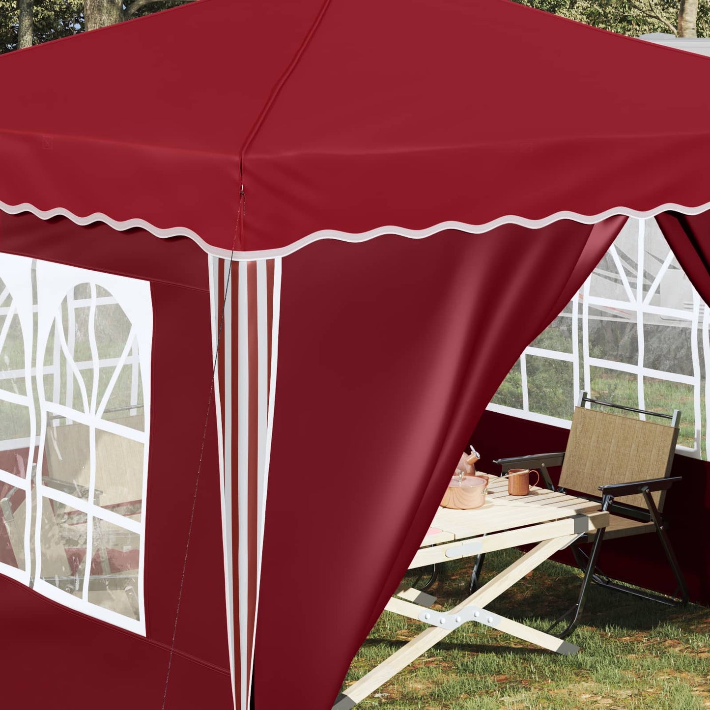 Pop-up Festtelt 288 x 288 x 245 cm Burgunder Oxford Stoff