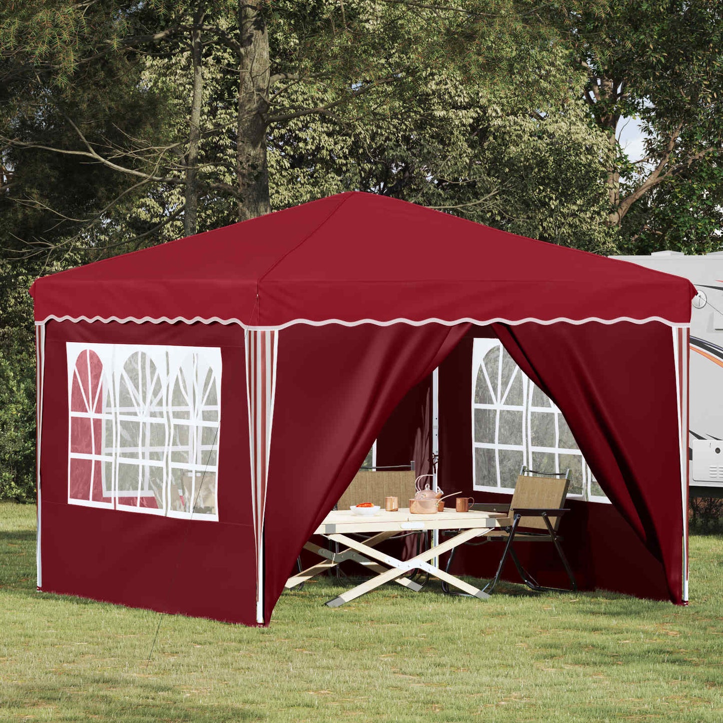 Pop-up Festtelt 288 x 288 x 245 cm Burgunder Oxford Stoff