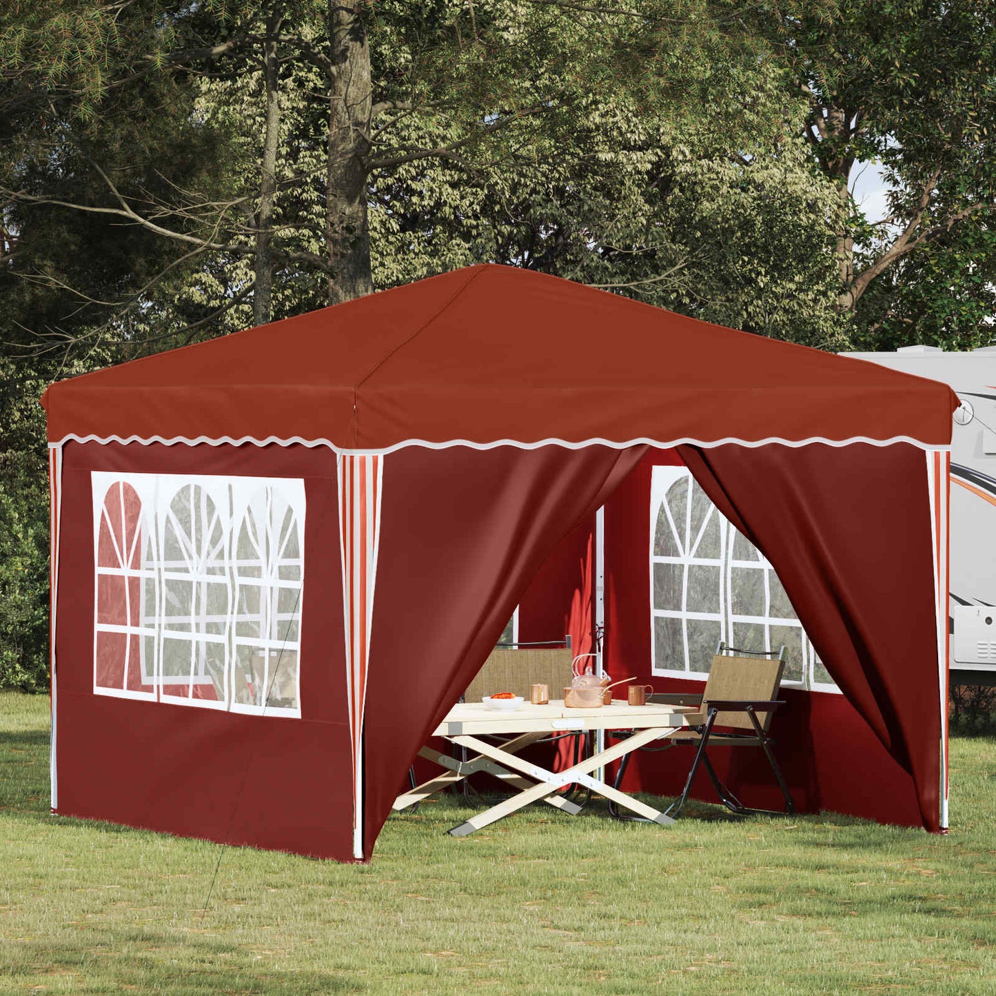 Pop-up Festtelt 288 x 288 x 245 cm Terrakotta Oxford Stoff