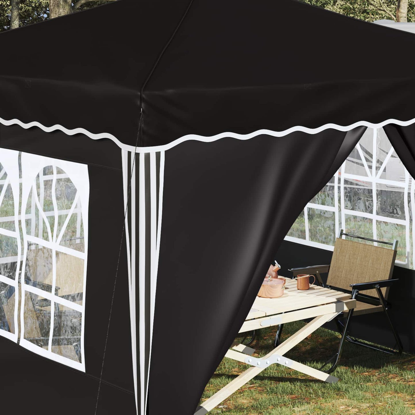 Pop-up Festtelt 288 x 288 x 245 cm Svart Oxford Stoff