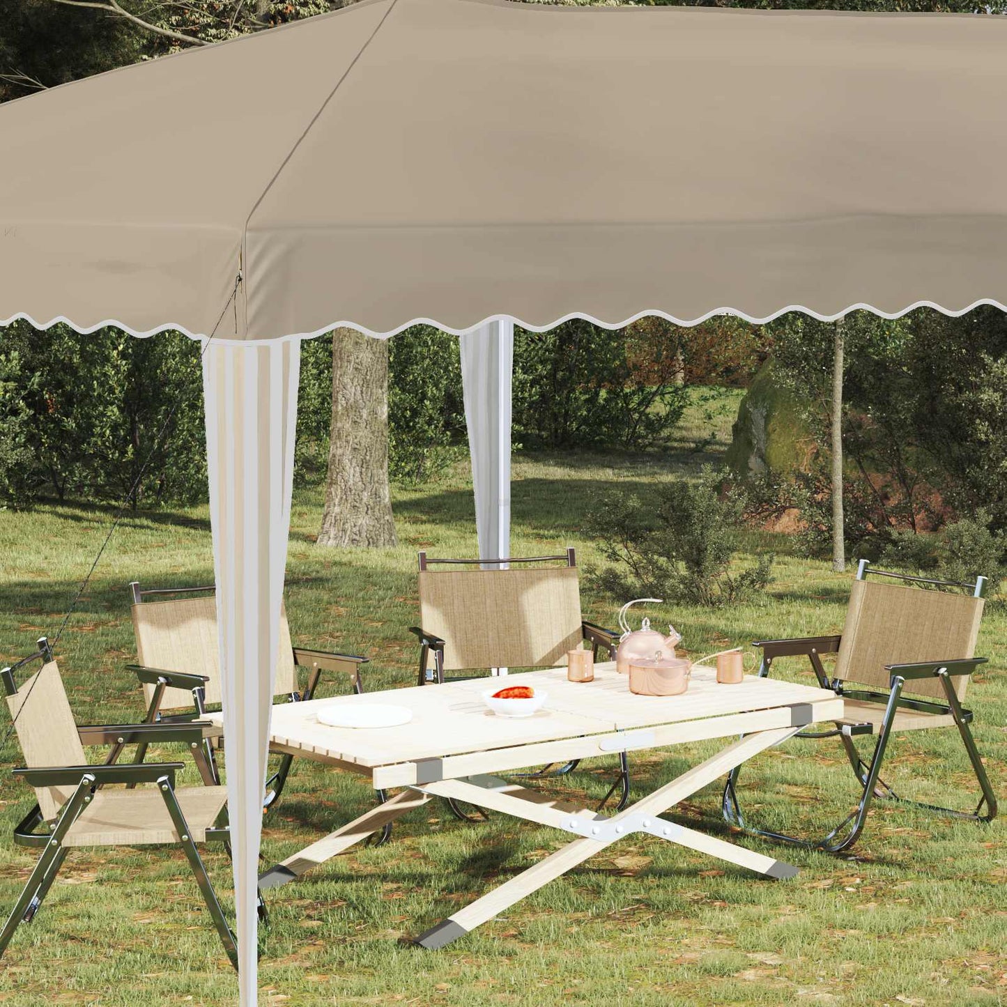 Pop-up Festtelt 575 x 290 x 245 cm Krem