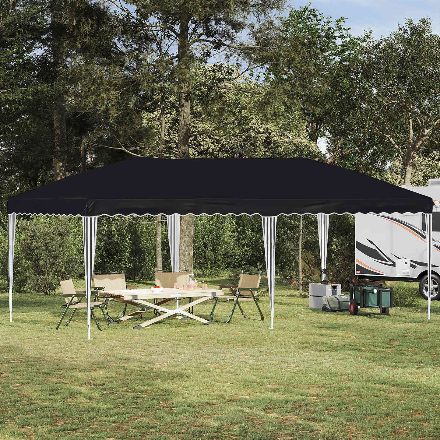 Pop-up Festtelt 575 x 290 x 245 cm Antrasitt